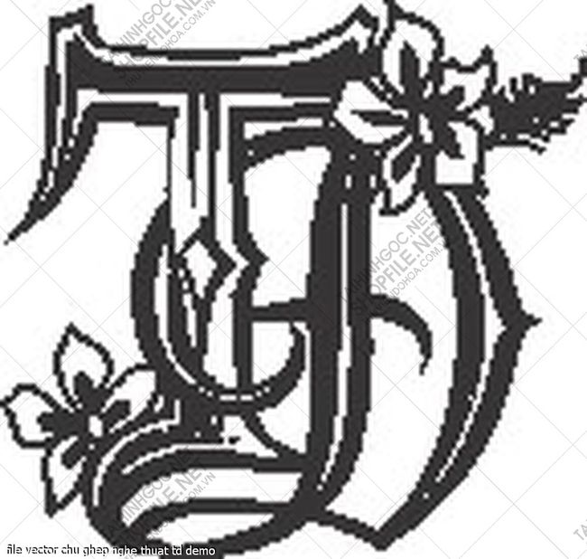 file vector chu ghep nghe thuat td 